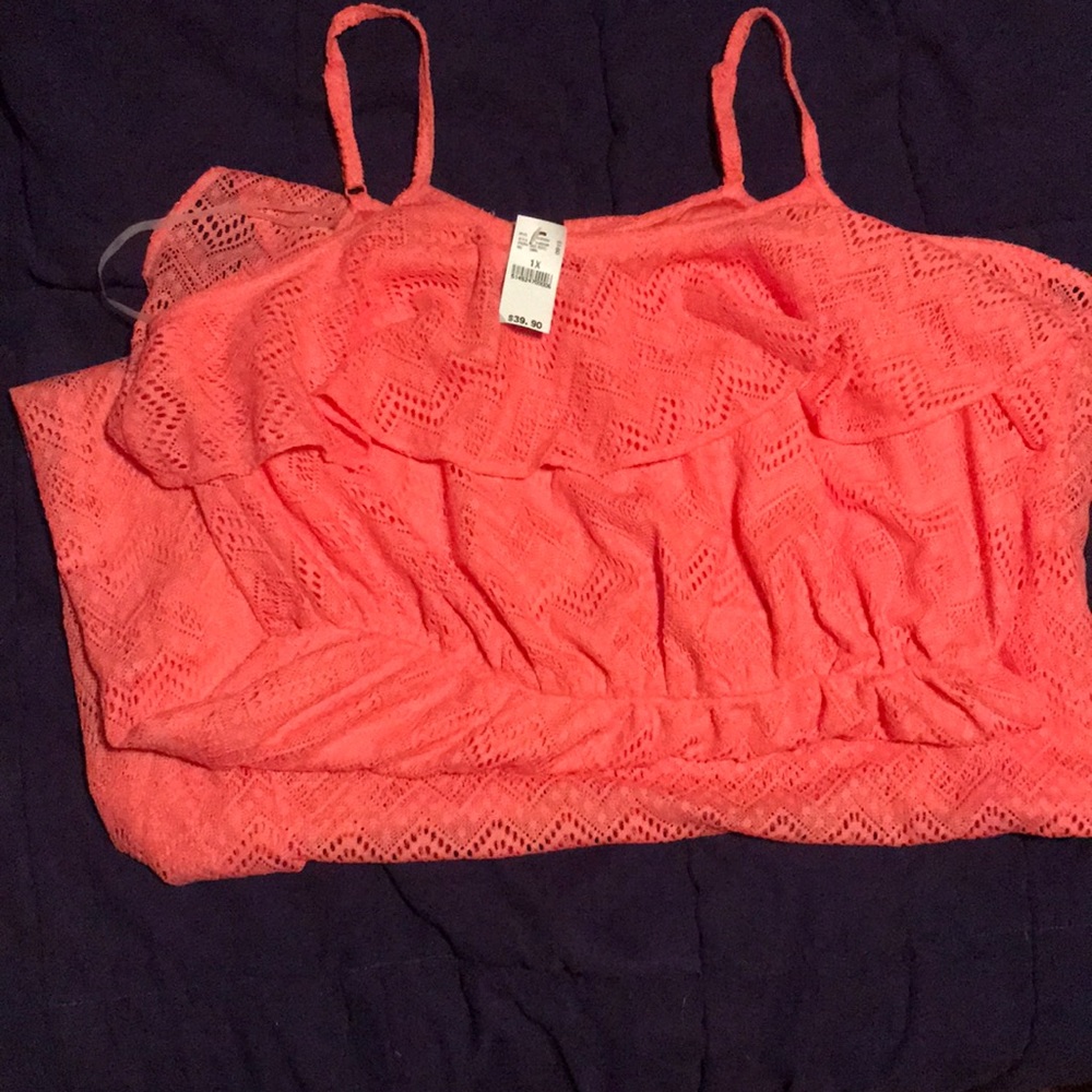 New with tags: coral crochet maxi dress for sale!